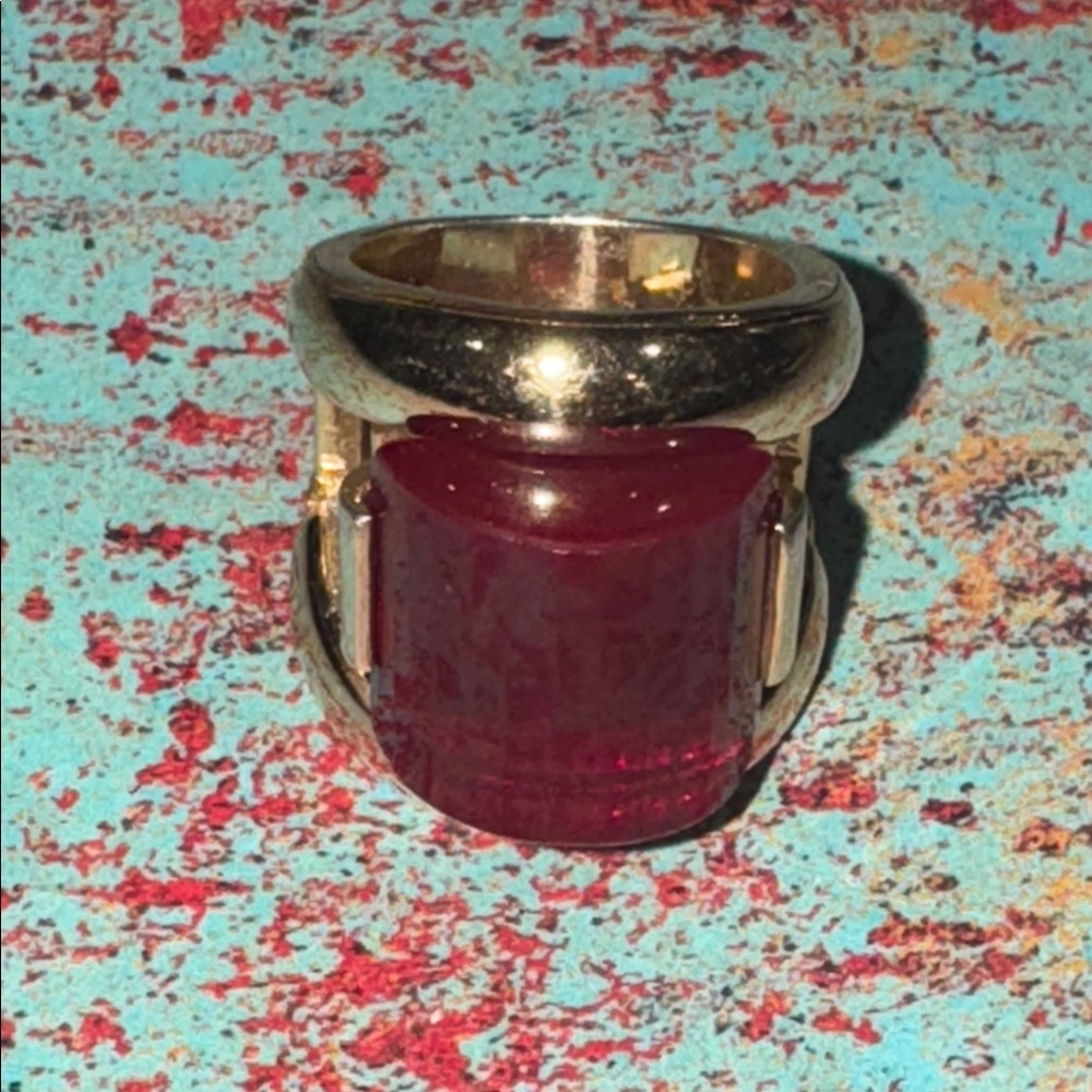 Gold Carnelian Statement Ring - image 7
